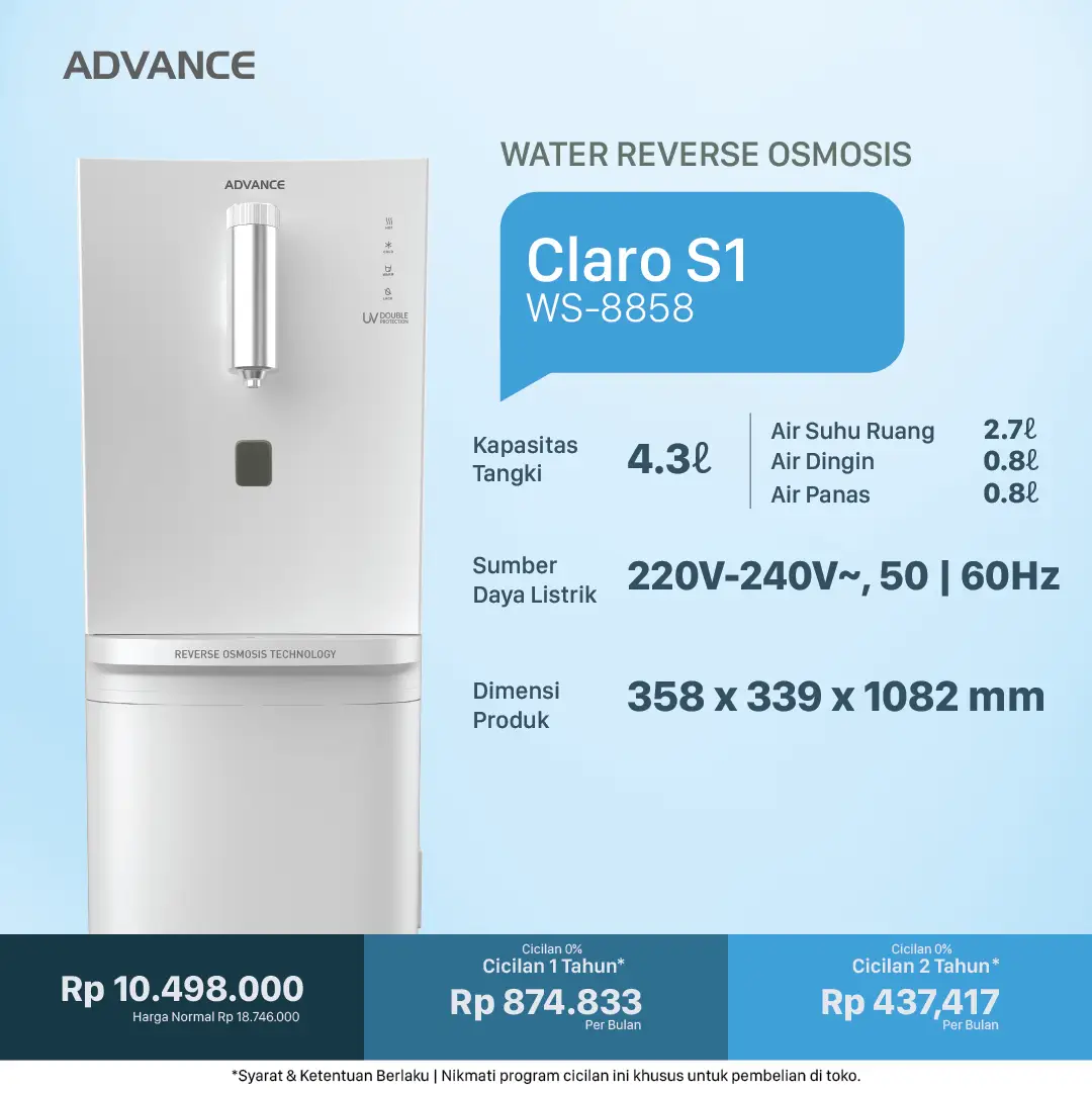 Claro S1 WS-8858 Water Reverse Osmosis